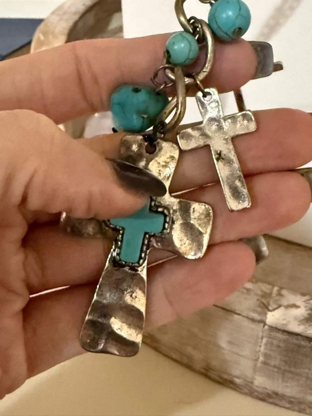 Shyanne Extra Long Multi-Layer Necklace with Long Cross Pendants